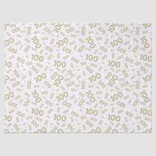 Papier Mousseline motif du numéro aléatoire or/blanc de 0e anniversa