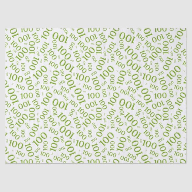 Papier Mousseline motif du numéro vert/blanc Random (Recto)