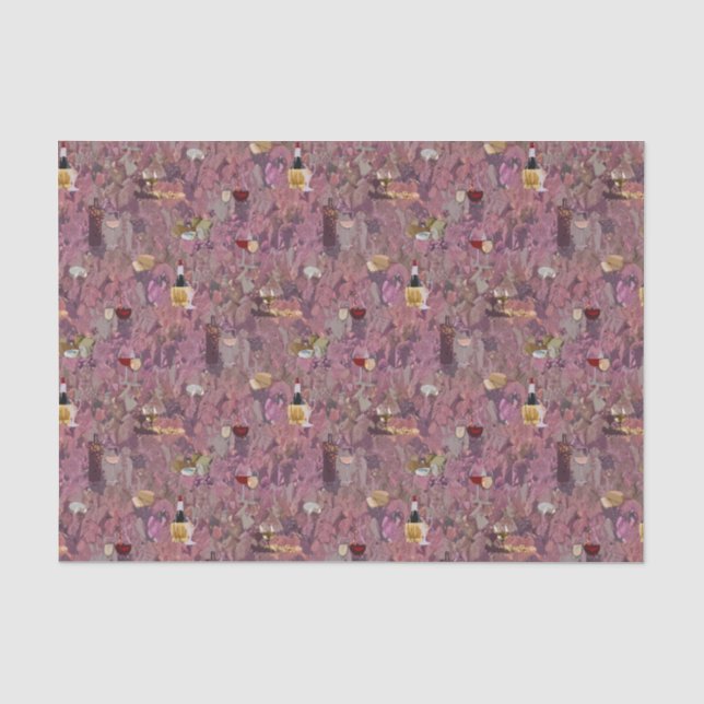 Papier Mousseline Motif du vin et du fromage Imprimer (Recto)