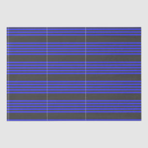 Papier Mousseline Motif électrique bleu et charbon cinq bandes