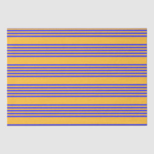 Papier Mousseline Motif électrique bleu et jaune cinq bandes
