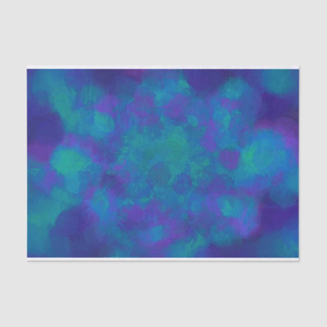 Papier Mousseline Motif élégant pourpre d'aquarelle de vert bleu (Recto)