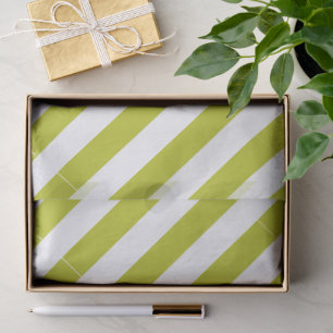 Papier Mousseline Motif élégant rayé chartreuse et blanc