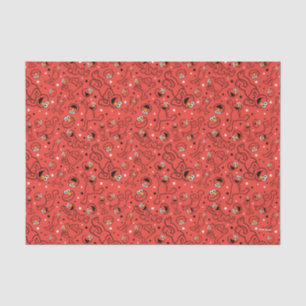 Papier Mousseline Motif Elmo Dancing Rouge