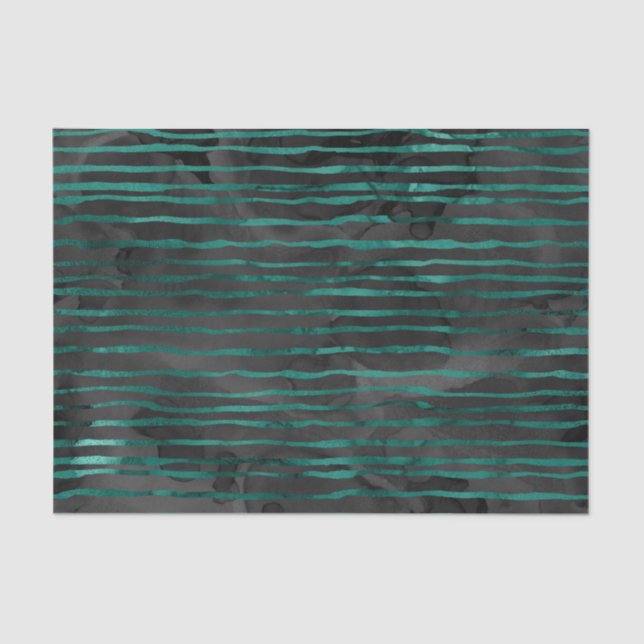 Papier Mousseline Motif émérite à rayures vert et noir (Recto)