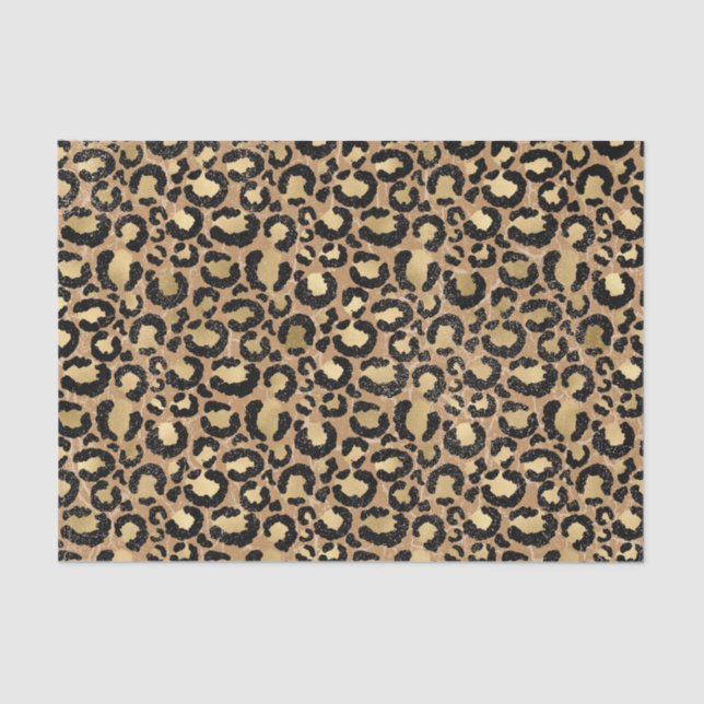 Papier Mousseline Motif Empreinte de léopard (Recto)