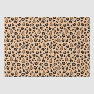 Papier Mousseline Motif Empreinte de léopard de Noël