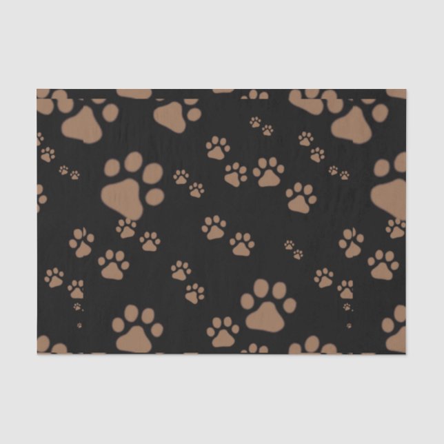 Papier Mousseline Motif Empreinte de patte adorable (Recto)