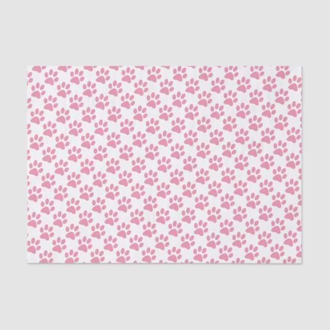 Papier Mousseline Motif Empreinte de patte rose (Recto)