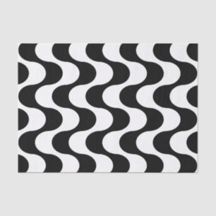 Papier Mousseline Motif en bande style Wavy Op-Art rétro des années
