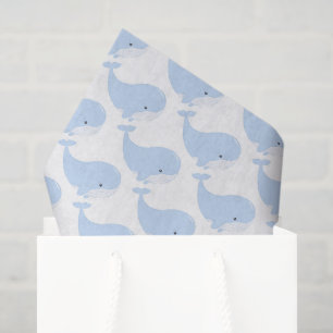 Papier Mousseline motif en carrelage d'amoureux de baleines mignonne