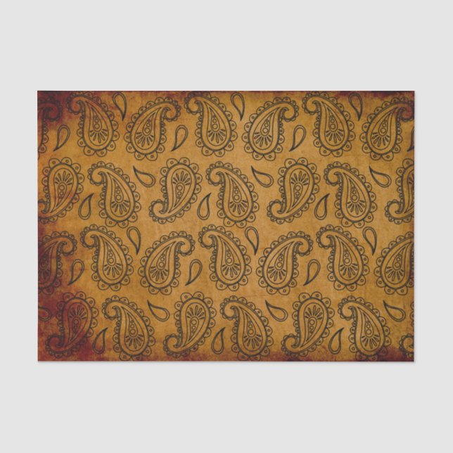 Papier Mousseline Motif en cuir vintage de Paisley d'Indien de (Recto)