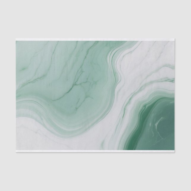Papier Mousseline Motif en marbre blanc Abstrait Pastel Green (Recto)