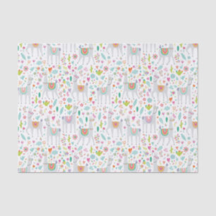 Papier Mousseline Motif en pastel mignon de lama