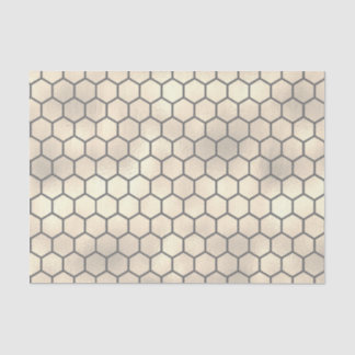 Papier Mousseline Motif en peigne de miel sur or jaune pâle