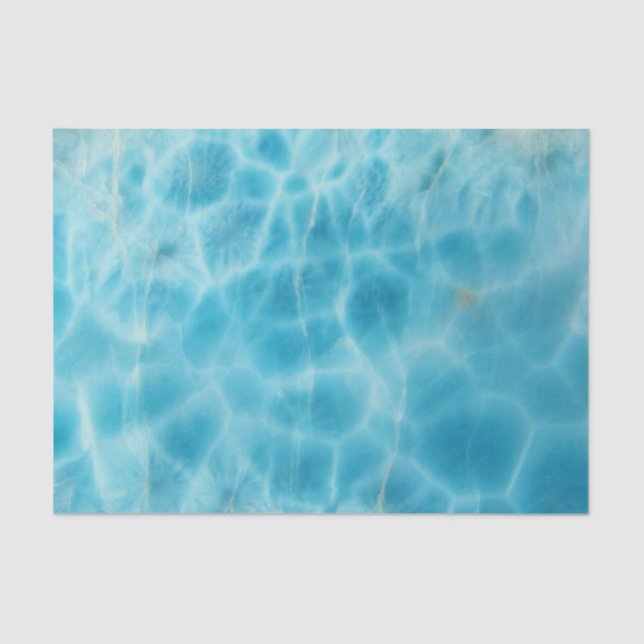 Papier Mousseline Motif en pierre de Gem, Larimar Bleu / Pierre Atla (Recto)