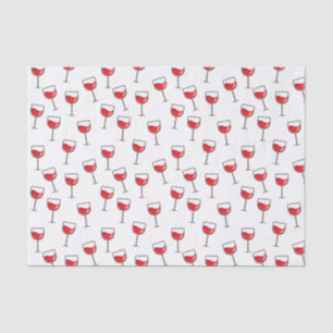 Papier Mousseline Motif en verre de vin rouge sur le blanc