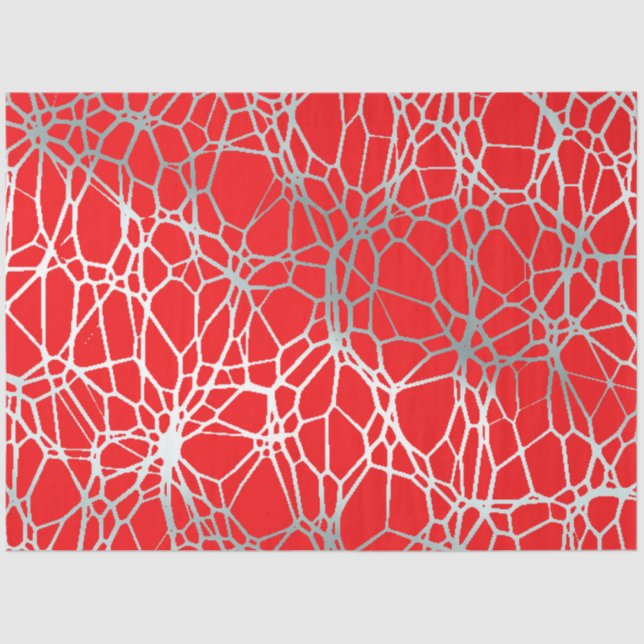 Papier Mousseline motif et argent rouge clair (Recto)