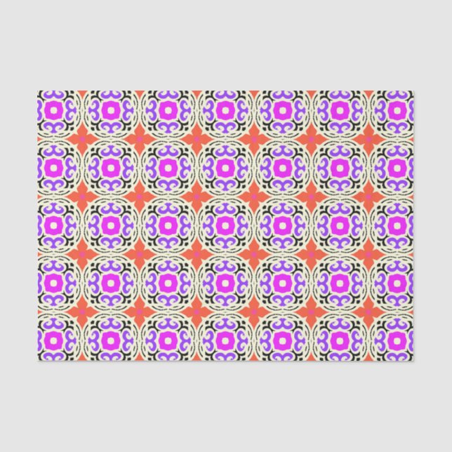 Papier Mousseline Motif ethnique avec des motifs marocains (Recto)