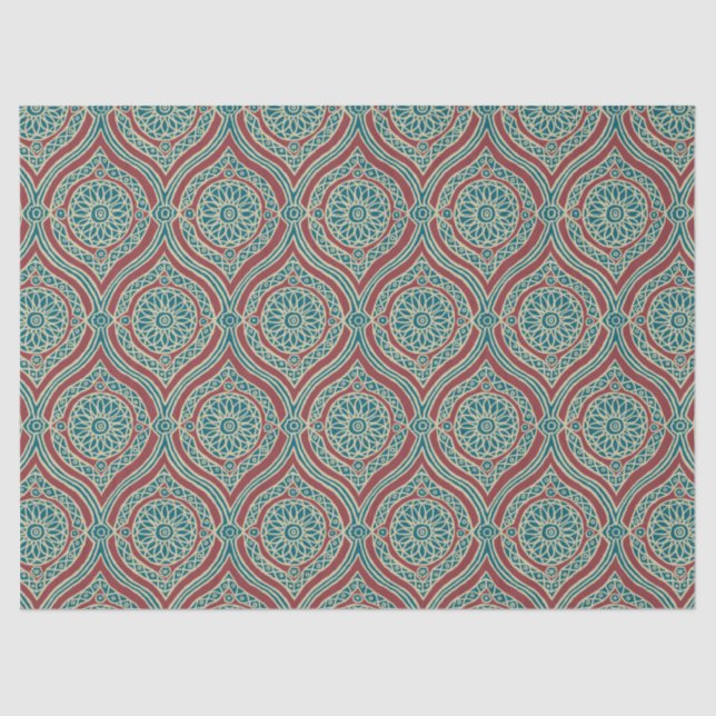 Papier Mousseline Motif ethnique chic d'Ogee dans marron, Teal et le (Recto)