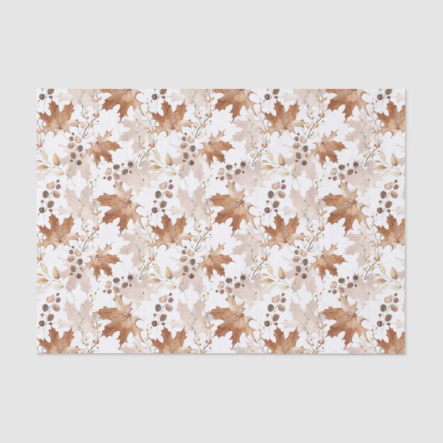 Papier Mousseline Motif Feuille de l'érable d'automne Thanksgiving (Recto)
