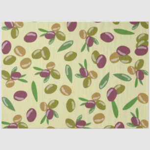 Papier Mousseline Motif Feuille d'olive et d'olive rustique