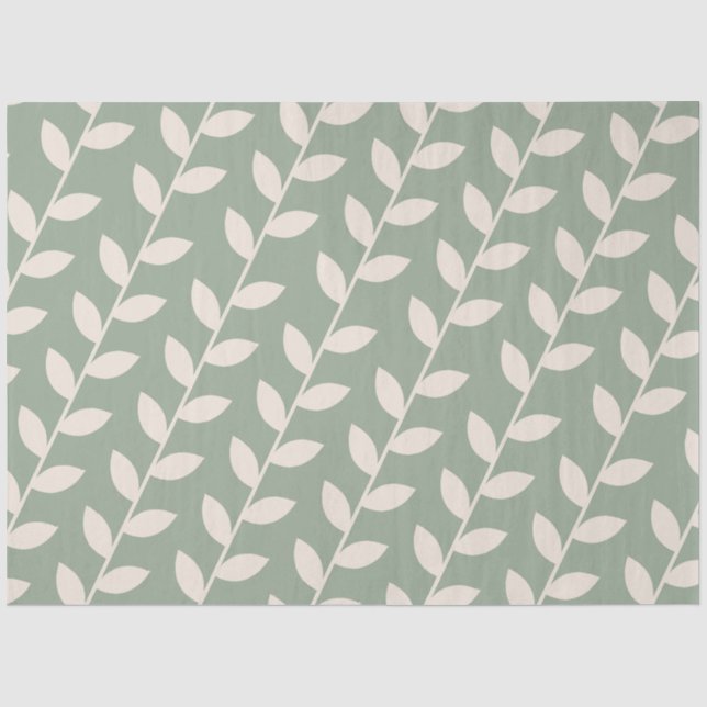 Papier Mousseline Motif feuille les années 70 rétro (Recto)