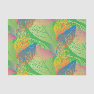 Papier Mousseline Motif Feuille vert frais du printemps