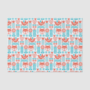 Papier Mousseline Motif finlandais d'art populaire de Fox et