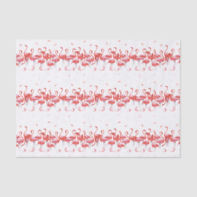 Papier Mousseline Motif Flamants roses rose amusant (Recto)