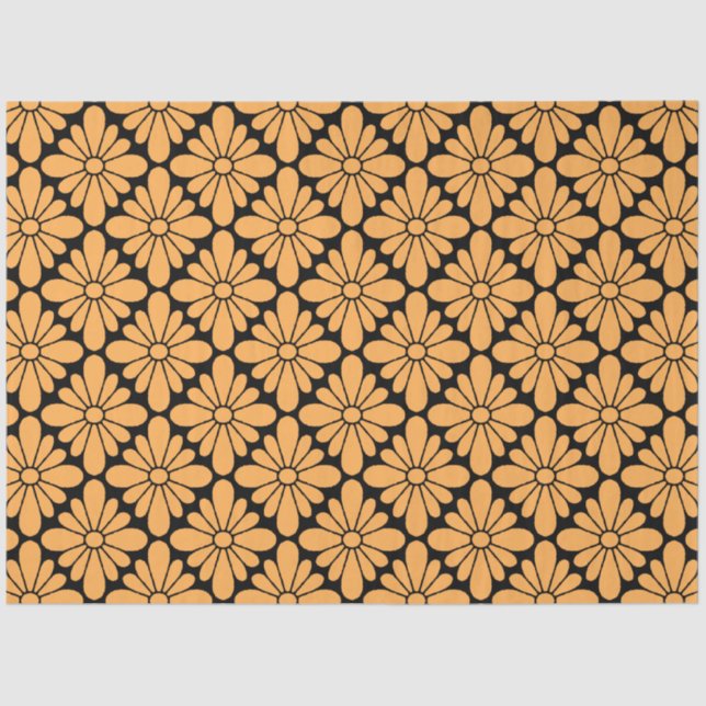 Papier Mousseline Motif Fleur Concho Marigold (Recto)