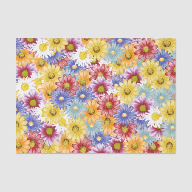 Papier Mousseline Motif Fleur Faisy Daisy (Recto)