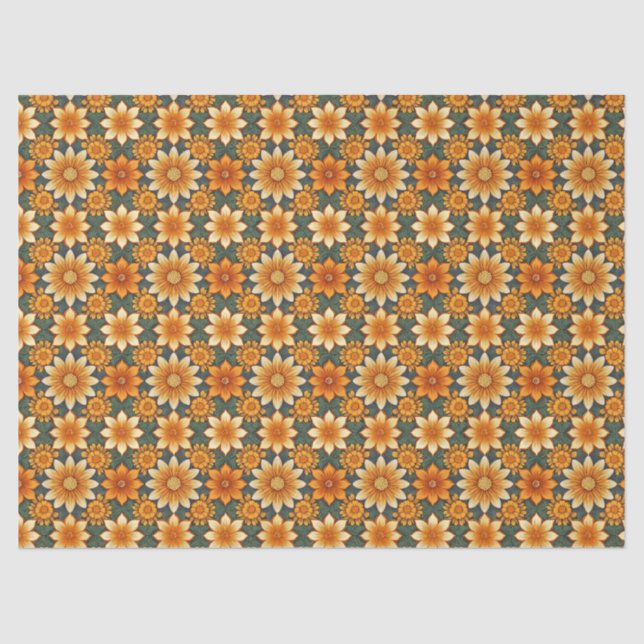 Papier Mousseline Motif Fleur Marigold sans joint (Recto)