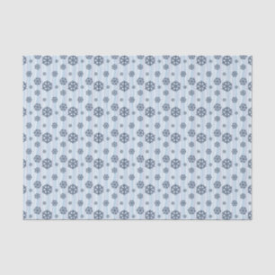 Papier Mousseline Motif flocon de neige bleu élégant