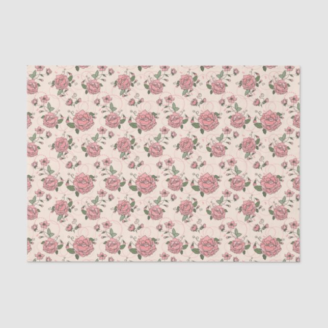 Papier Mousseline Motif floral 5 (Recto)