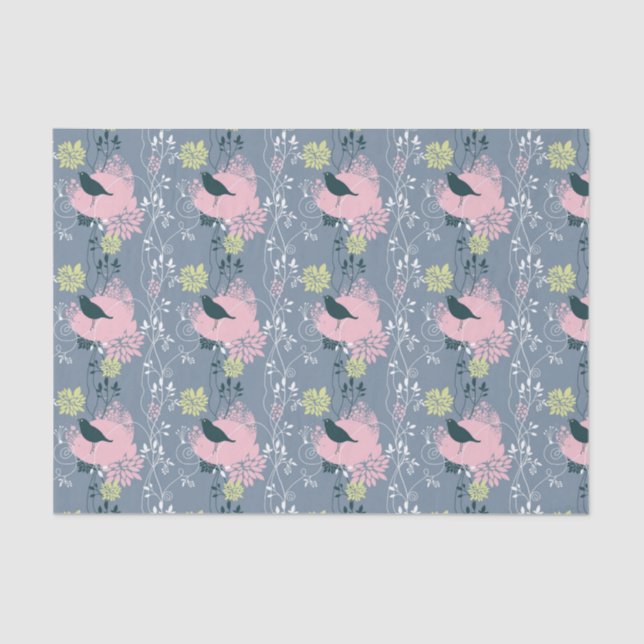 Papier Mousseline Motif floral 9 (Recto)