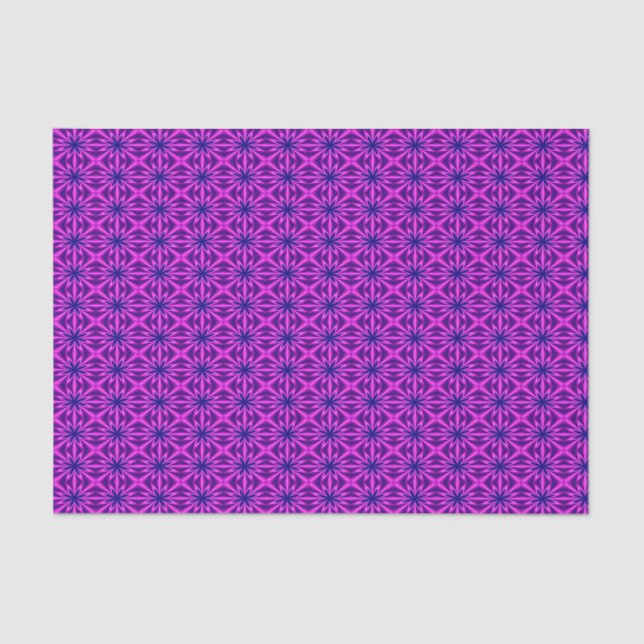 Papier Mousseline Motif Floral Abstrait Rose Et Violet (Recto)