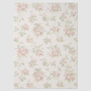 Papier Mousseline Motif floral Cottagecore de rose rose vintage