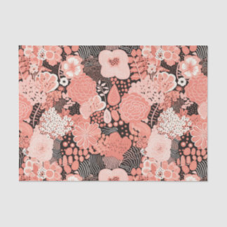 Papier Mousseline Motif floral de corail moderne