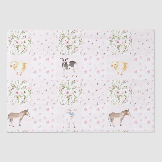 Papier Mousseline Motif floral de crèche d'édredon d'animaux de (Recto)