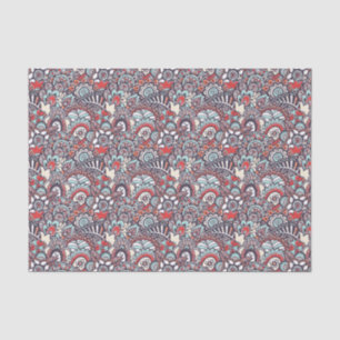 Papier Mousseline Motif floral de griffonnage de Paisley