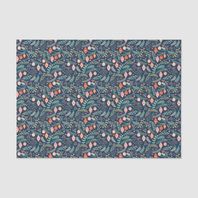 Papier Mousseline Motif floral de l'ornement | de Noël (Recto)