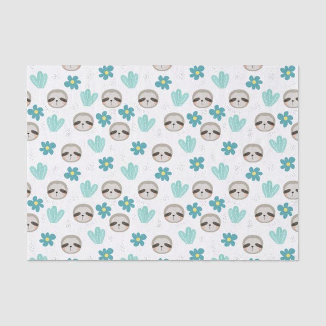 Papier Mousseline Motif floral de paresse douce (Recto)