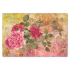 Motif floral de roses de rose de damassé vintage