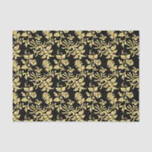 Motif floral gothique noir et or élégant