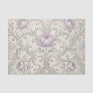 Papier Mousseline Motif floral orné de pivoine lavande et de parchem