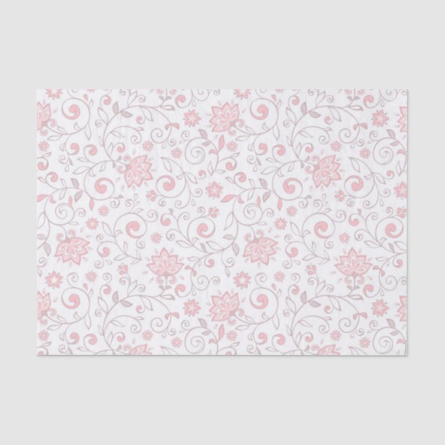 Papier Mousseline Motif floral rose-clair élégant (Recto)