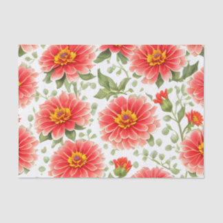 Papier Mousseline Motif floral Zinnia Fleurs