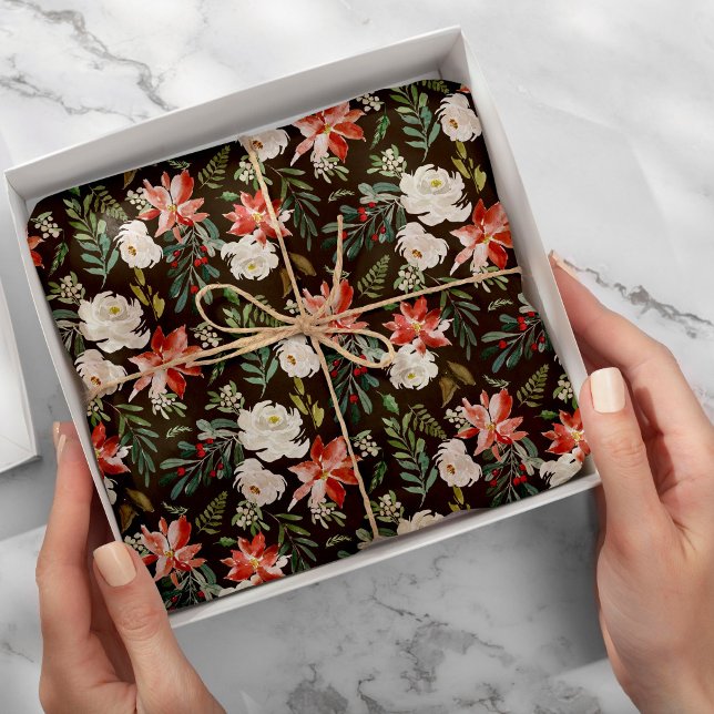 Papier Mousseline Motif foncé des baies sèches saisonnières (Créateur téléchargé)