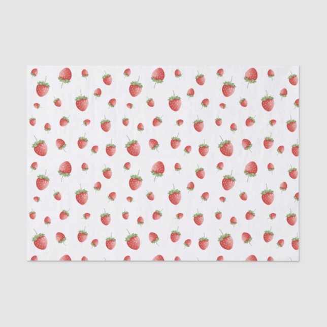 Papier Mousseline Motif fraise (Recto)